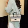 Striped Canvas Crossbody Bag